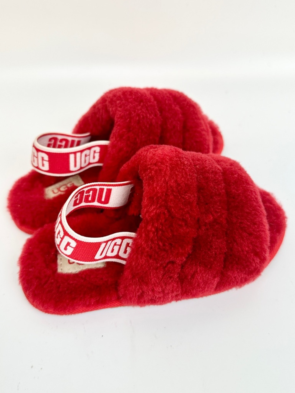UGG Fluff Yeah Slides Red Toddler Size 9